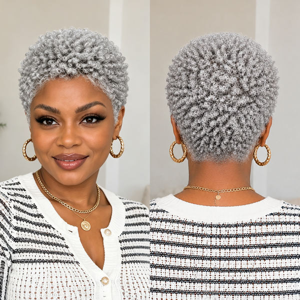 Bequeen 13X4 Lace Afro Kinky Curly Style Full Cap Pixie Wig