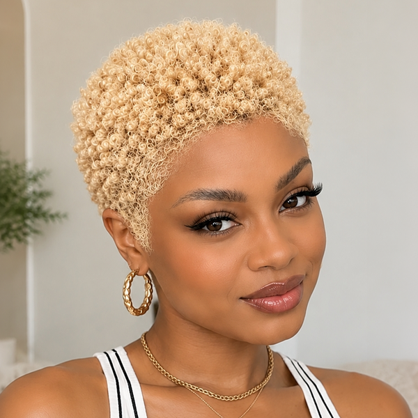 Bequeen 13X4 Lace Afro Kinky Curly Style Full Cap Pixie Wig