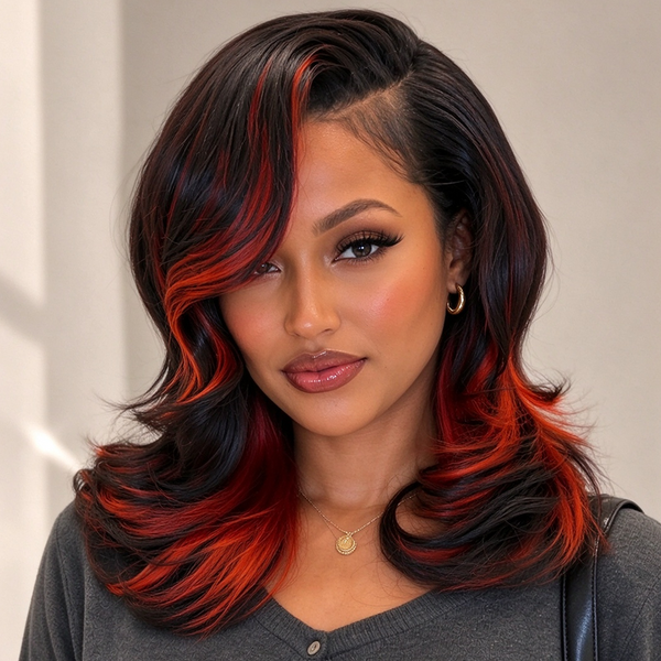 Bequeen 13X4 Lace Loose Wave Mixed Red Customized Bob Wig