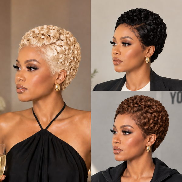 Bequeen 13X4 Lace Side Part Small Finger Wave Style Wig For Black Women