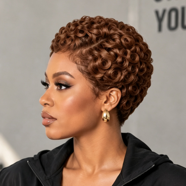 Bequeen 13X4 Lace Side Part Small Finger Wave Style Wig For Black Women