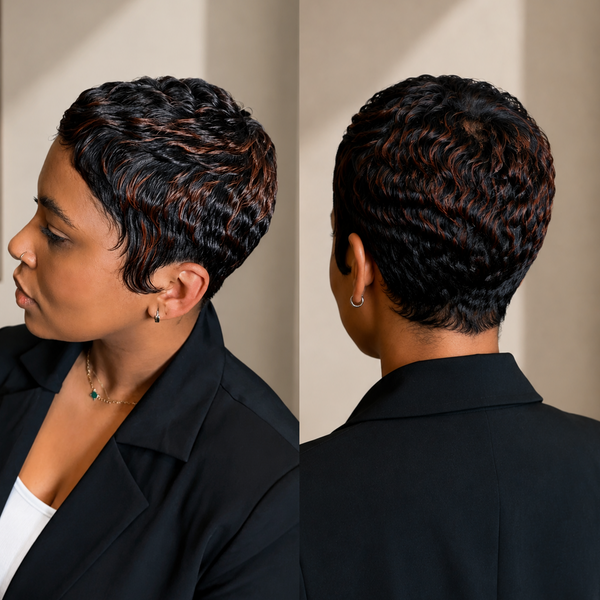 Bequeen 1B Mixed #350 Wave Special Style Pixie Cut Wig