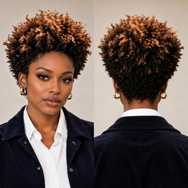 Bequeen #27#30#1B Curly Afro Style Easy ON&OFF Full Cap Wig
