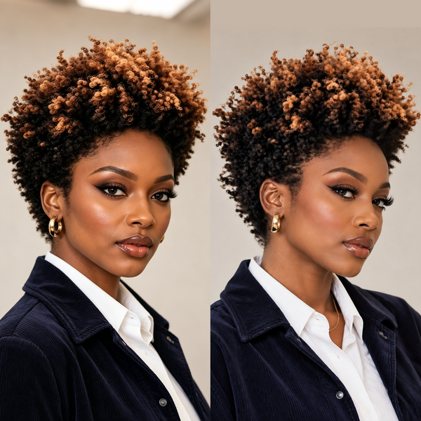 Bequeen #27#30#1B Curly Afro Style Easy ON&OFF Full Cap Wig