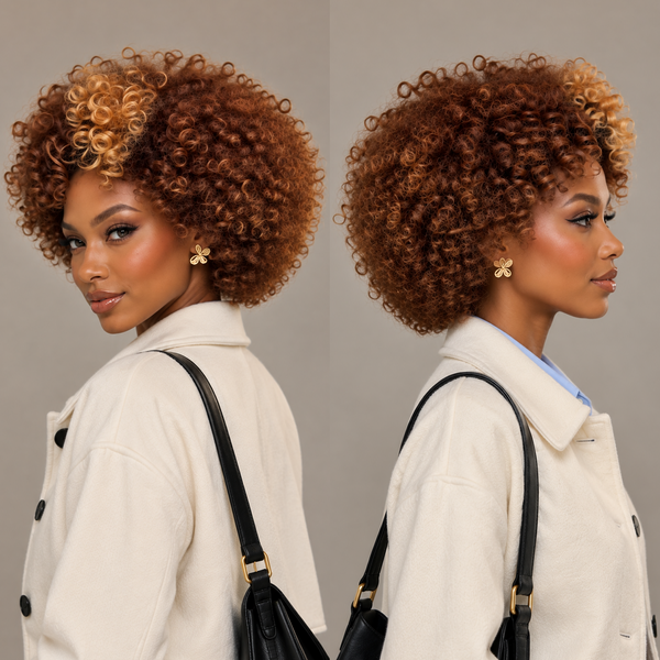 Bequeen #30 Mixed 613 Fluffy Sheep-roll Style Wave No Lace Glueless Pixie Full Cap Wig