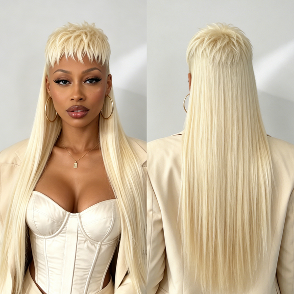 Bequeen #613 Blonde Machine Made Easy On&Off Topper Unit with Long 26 Inch Hair