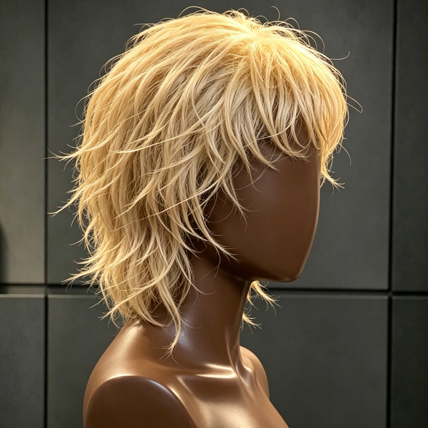 Bequeen #613 Effortlessly Chic Wolf Cut Layered Textured Crop No-lace Full Cap Wig