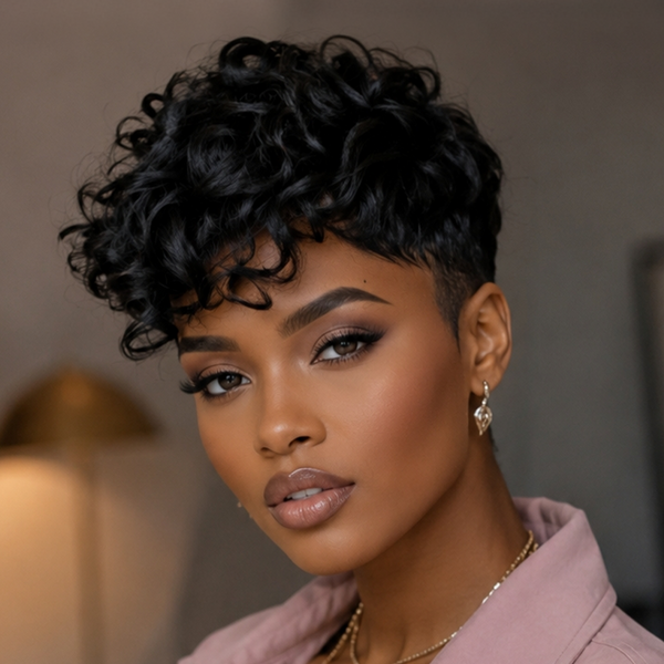 Bequeen Natural Wave Style Short Cut Pixie Wig For Black Women
