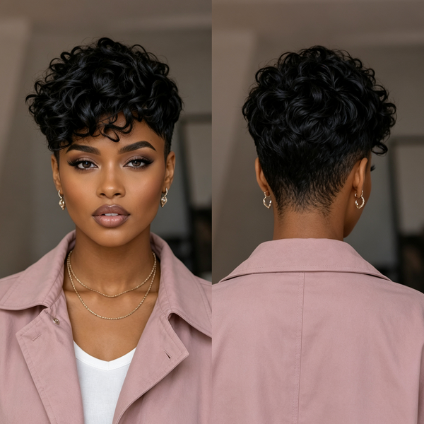 Bequeen Natural Wave Style Short Cut Pixie Wig For Black Women