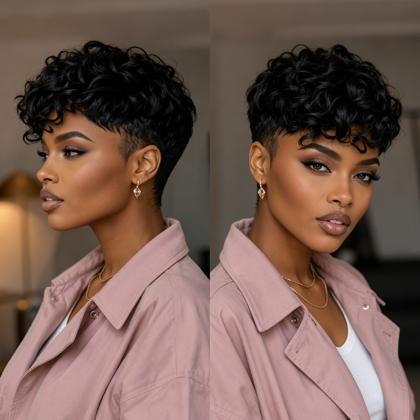 Bequeen Natural Wave Style Short Cut Pixie Wig For Black Women