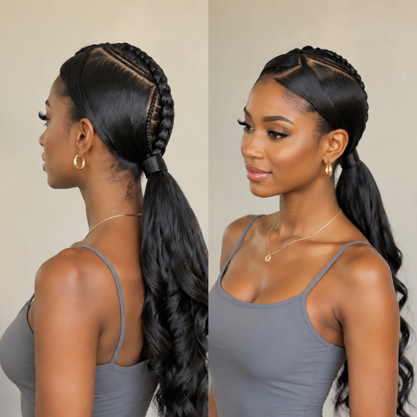 Bequeen Braid Low Ponytail 26 inch Full Lace 100% Human Hair