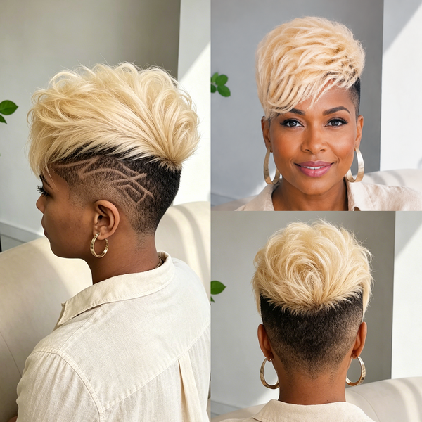 Bequeen Bright #613 Blonde Side Part Natural Style Topper