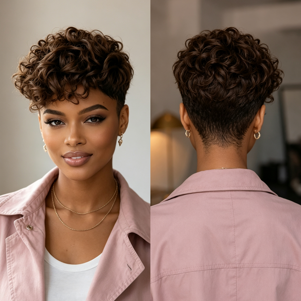 Bequeen Natural Wave Style Short Cut Pixie Wig For Black Women
