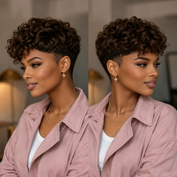 Bequeen Natural Wave Style Short Cut Pixie Wig For Black Women