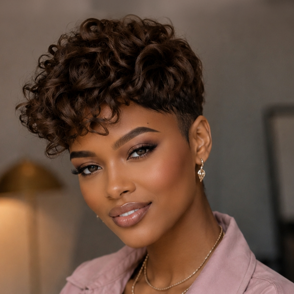 Bequeen Natural Wave Style Short Cut Pixie Wig For Black Women