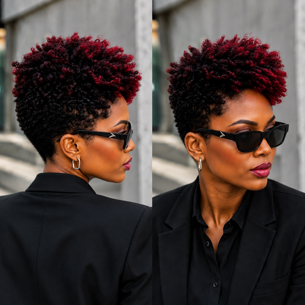 Bequeen Burgundy Short Cut Elegance Pixie Lace Wig