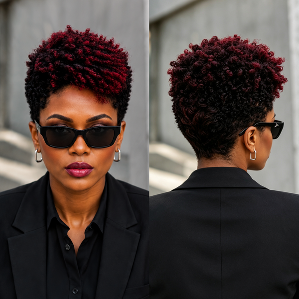 Bequeen Burgundy Short Cut Elegance Pixie Lace Wig