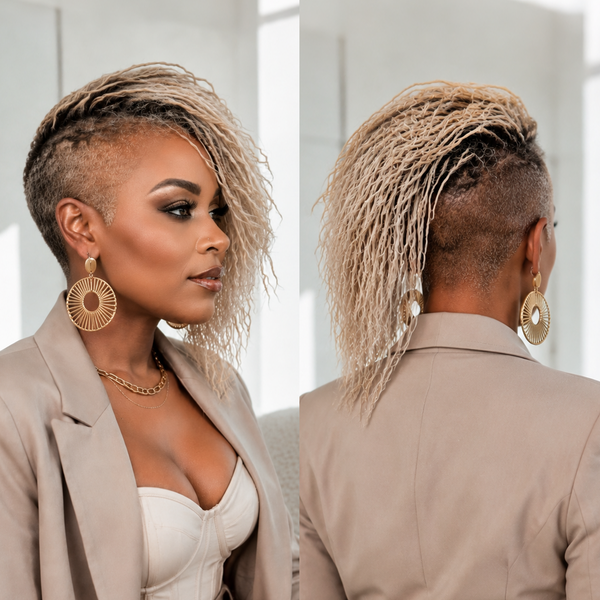 Bequeen Dark Root Ash Blonde Side Part Kinky Curls Easy On&Off Topper