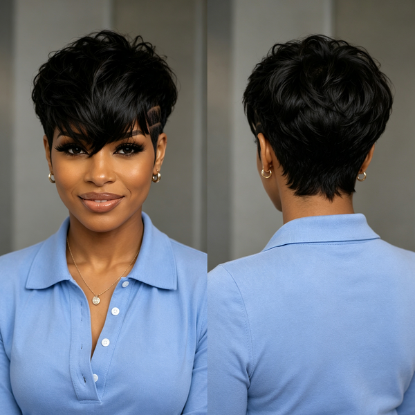 Bequeen Fashion Natural Style Edges Full Lace Wig 100% Human Hair