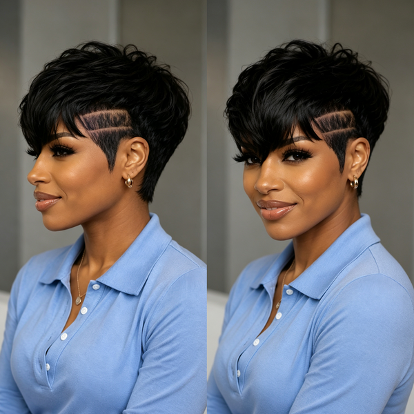 Bequeen Fashion Natural Style Edges Full Lace Wig 100% Human Hair