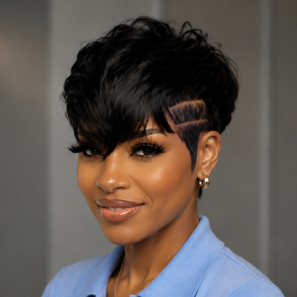 Bequeen Fashion Natural Style Edges Full Lace Wig 100% Human Hair