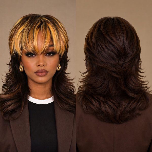 Bequeen Fashion Natural Style Long Mullet Wig With Bangs