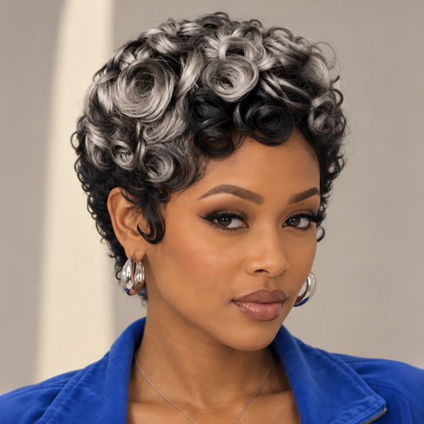 Bequeen Finger Wave Fashion Machine Made Glueless Full Cap Wig