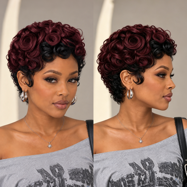 Bequeen Finger Wave Fashion Machine Made Glueless Full Cap Wig