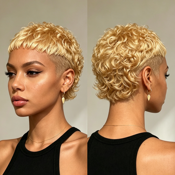 Bequeen Golden Finger Wave Style Machine Made Put and Go Topper Unit