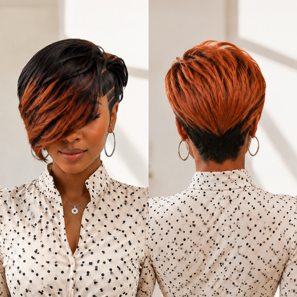 Bequeen Highlight #350 1B Short Pixie Cut Fashion Lace Wig