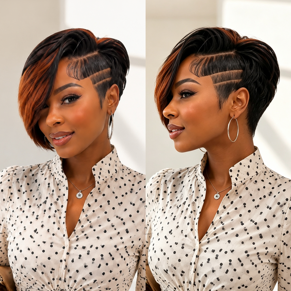Bequeen Highlight #350 1B Short Pixie Cut Fashion Lace Wig