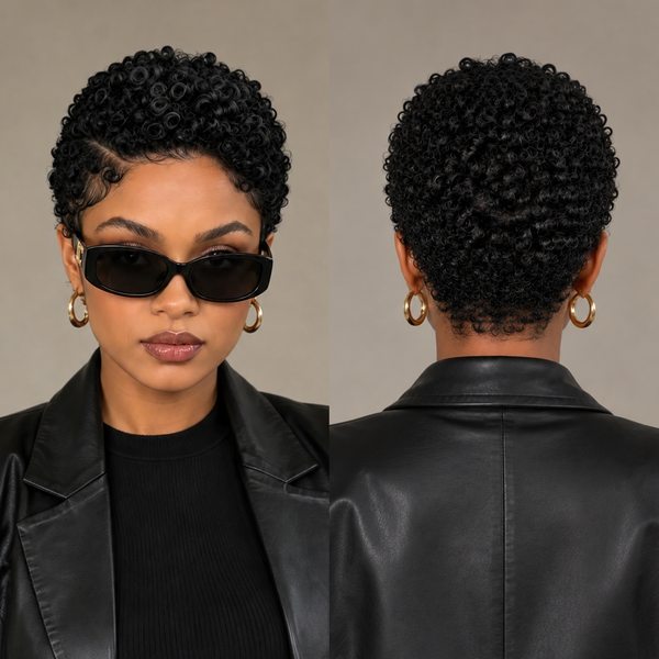 Bequeen Highlight Blonde Small Finger Wave 13×4 Lace Pixie Full Cap Wig