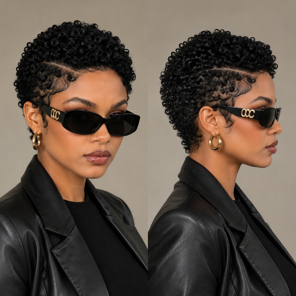 Bequeen Highlight Blonde Small Finger Wave 13×4 Lace Pixie Full Cap Wig