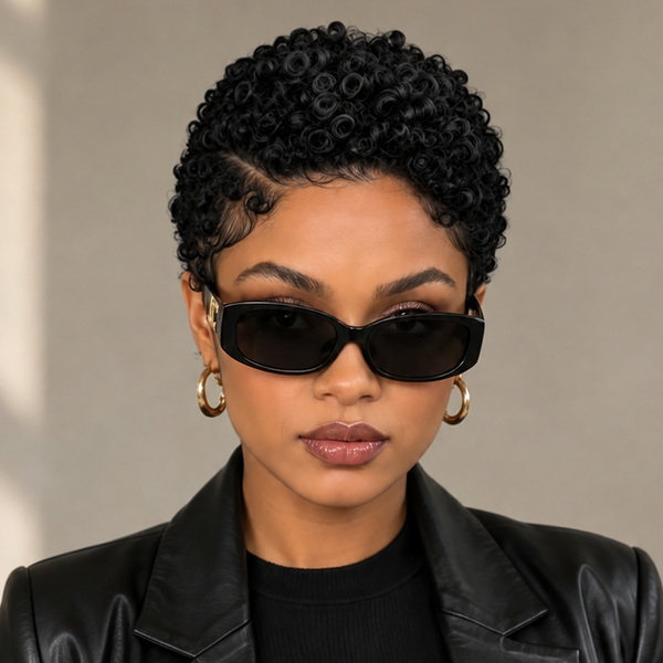 Bequeen Highlight Blonde Small Finger Wave 13×4 Lace Pixie Full Cap Wig