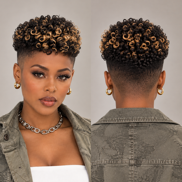Bequeen Highlight Honey Brown Small Finger Wave Style No Lace Topper Unit