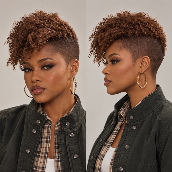 Bequeen Kinky Curly Style Clip On Topper Unit 100% Human Hair