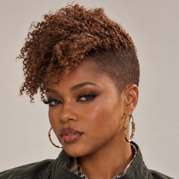 Bequeen Kinky Curly Style Clip On Topper Unit 100% Human Hair