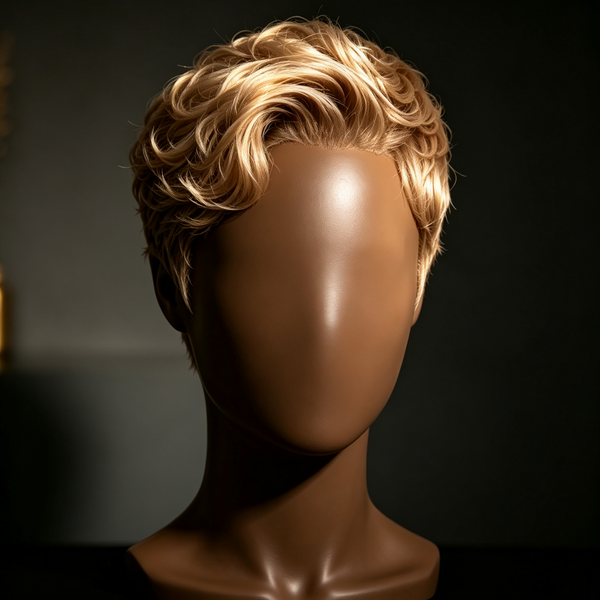 Bequeen Light Blonde Frame Sexy 13×4 Frontal Lace Pixie Short Cut Wig