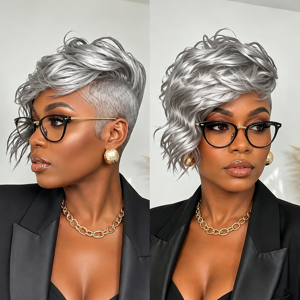 Bequeen Chic Black Side Part Wave Topper For Black Women