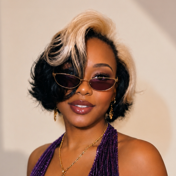 Bequeen Party-Night Chic Frontal Highlight Blonde Lace Bob Style Full Cap Wig