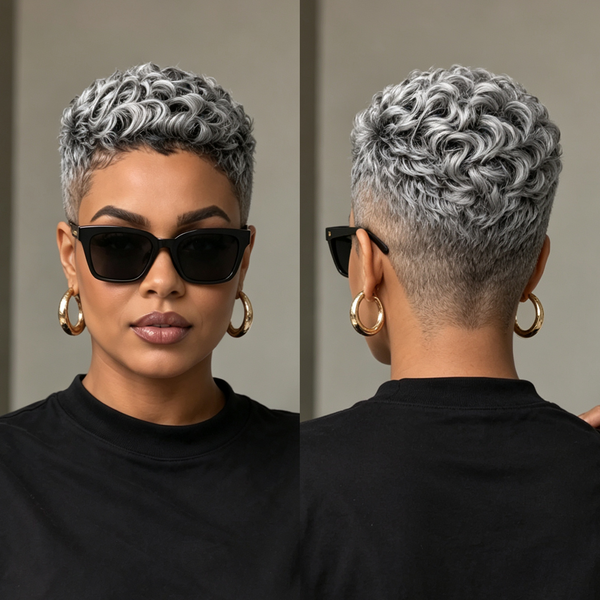 Bequeen Salt & Pepper Glueless Topper Unit 100% Human Hair