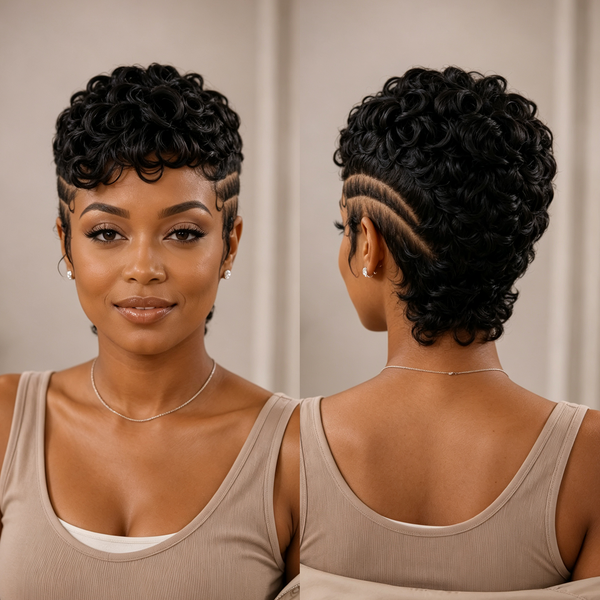 Bequeen Sexy Finger Wave Edges Full Lace Wig 100% Human Hair