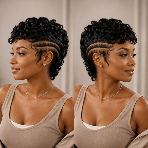 Bequeen Sexy Finger Wave Edges Full Lace Wig 100% Human Hair
