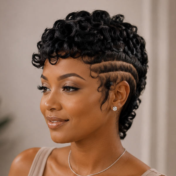 Bequeen Sexy Finger Wave Edges Full Lace Wig 100% Human Hair