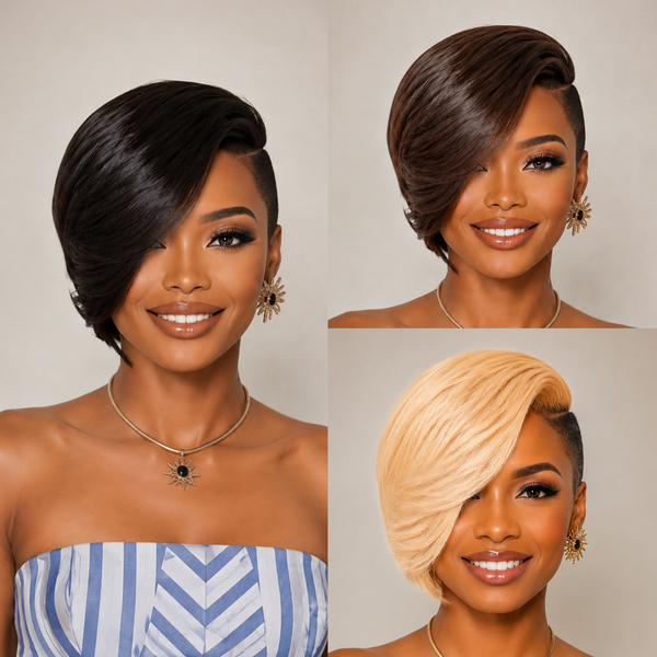 Bequeen Sexy Side Part 100% Human Hair No Lace Topper Unit