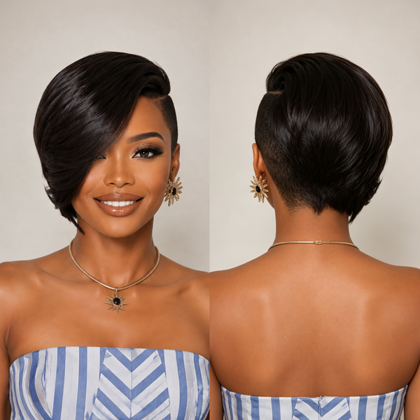 Bequeen Sexy Side Part 100% Human Hair No Lace Topper Unit
