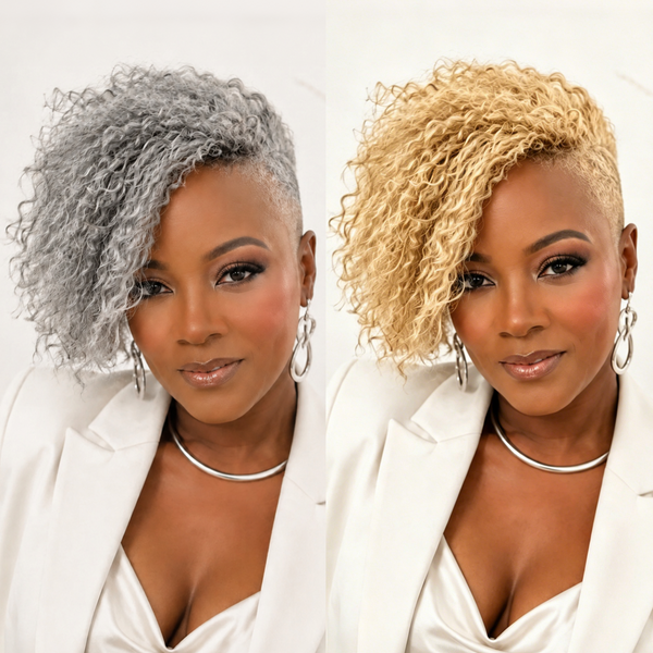 Bequeen Side Part Kinky Curls Easy On&Off Topper