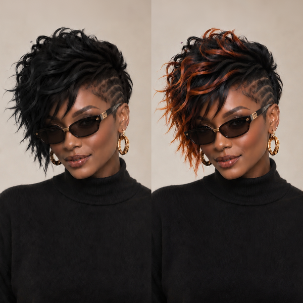 Bequeen Slay Ready Side Part Lace Pre-styled Tousled With Shaved Detail Full Cap Wig