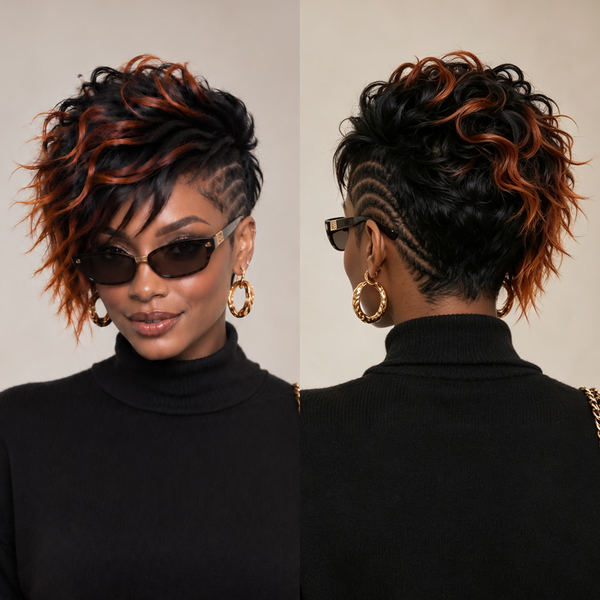 Bequeen Slay Ready Side Part Lace Pre-styled Tousled With Shaved Detail Full Cap Wig