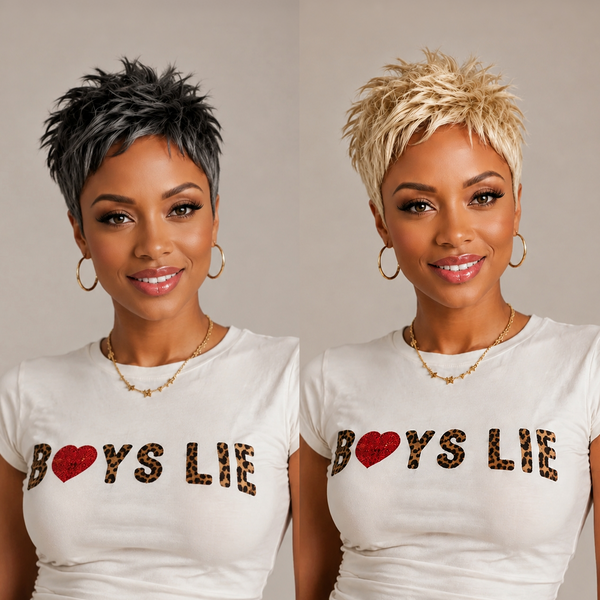 Bequeen Summer Cool Super Short Style Pixie Cut Wig 100% Human Hair